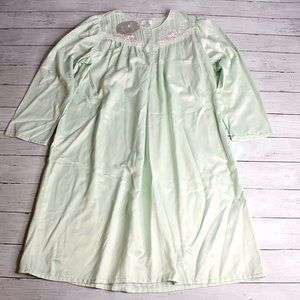Komar Vintage Womens Satin Nightgown Size M Embroidered Lace Brushed